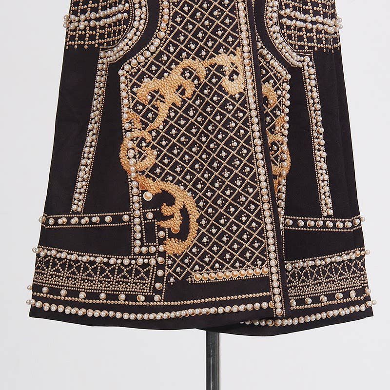 Color as pictures CT95 Beaded V-Neck Long-Sleeve Trench Coat for Women for wholesale on Faire10