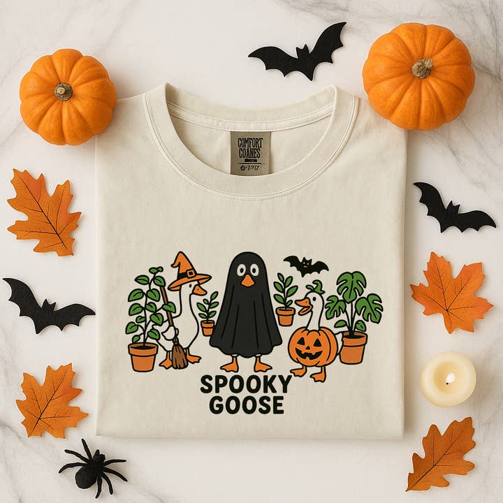 Spooky Goose T-Shirt Funny Halloween Shirt, Ghost Goose Tee for wholesale by Plant Scouts