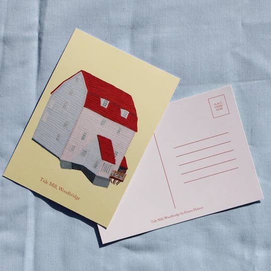 Woodbridge Tide Mill – Illustrated Postcard for wholesale by Emma Holmes Art