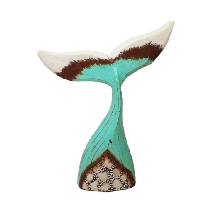 Whale Tail Albesia Wood 25cm height for wholesale by Shared Earth