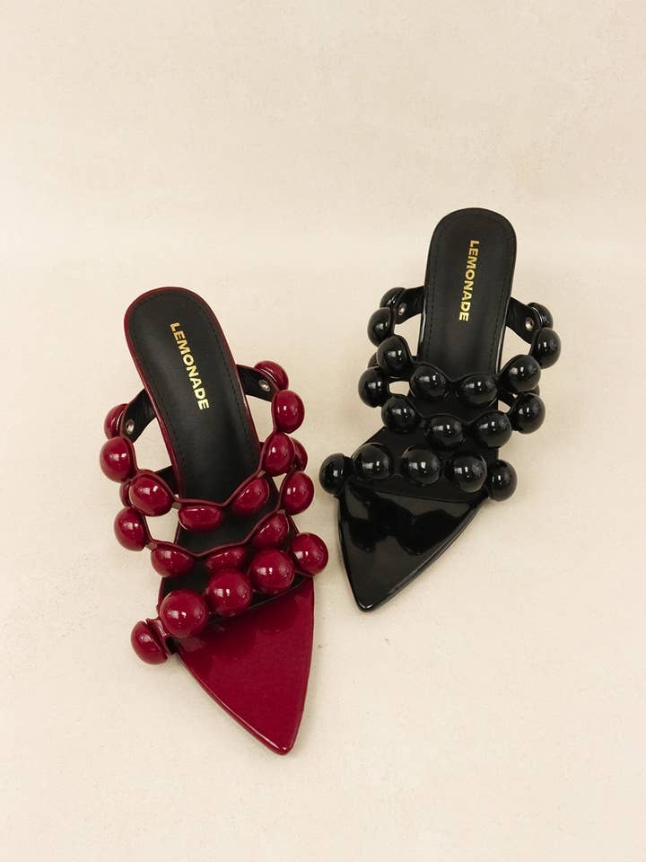 Lemonade Shoes - Vente Talons hauts – femme - ASHLYNN - Mules à talons perlés sculpturaux9