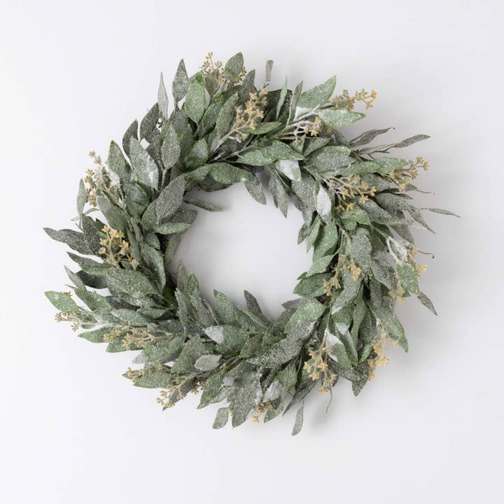 Sullivans Home Decor - Wholesale Wreath - Frosted Eucalyptus Wreath
