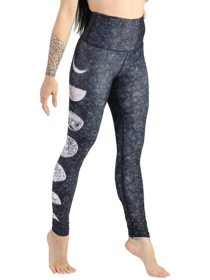 Yoga Democracy - Wholesale Athletic/Lounge Leggings - Women's - Just a Dark Moon Phase Printed Yoga Leggings