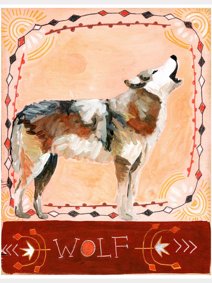 Djurtotemtryck - Varg för wholesale av Jessica Swift