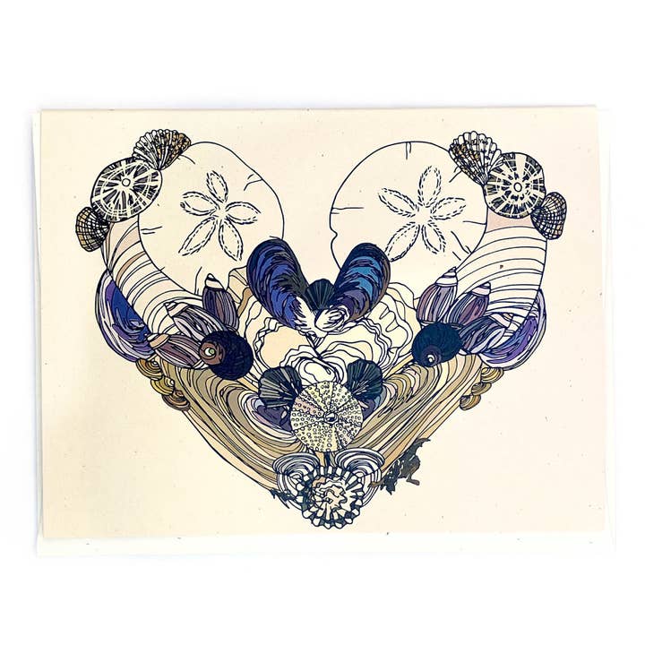 Carta Heart Shell per la vendita all'ingrosso da parte di Wild Life Illustration Co.
