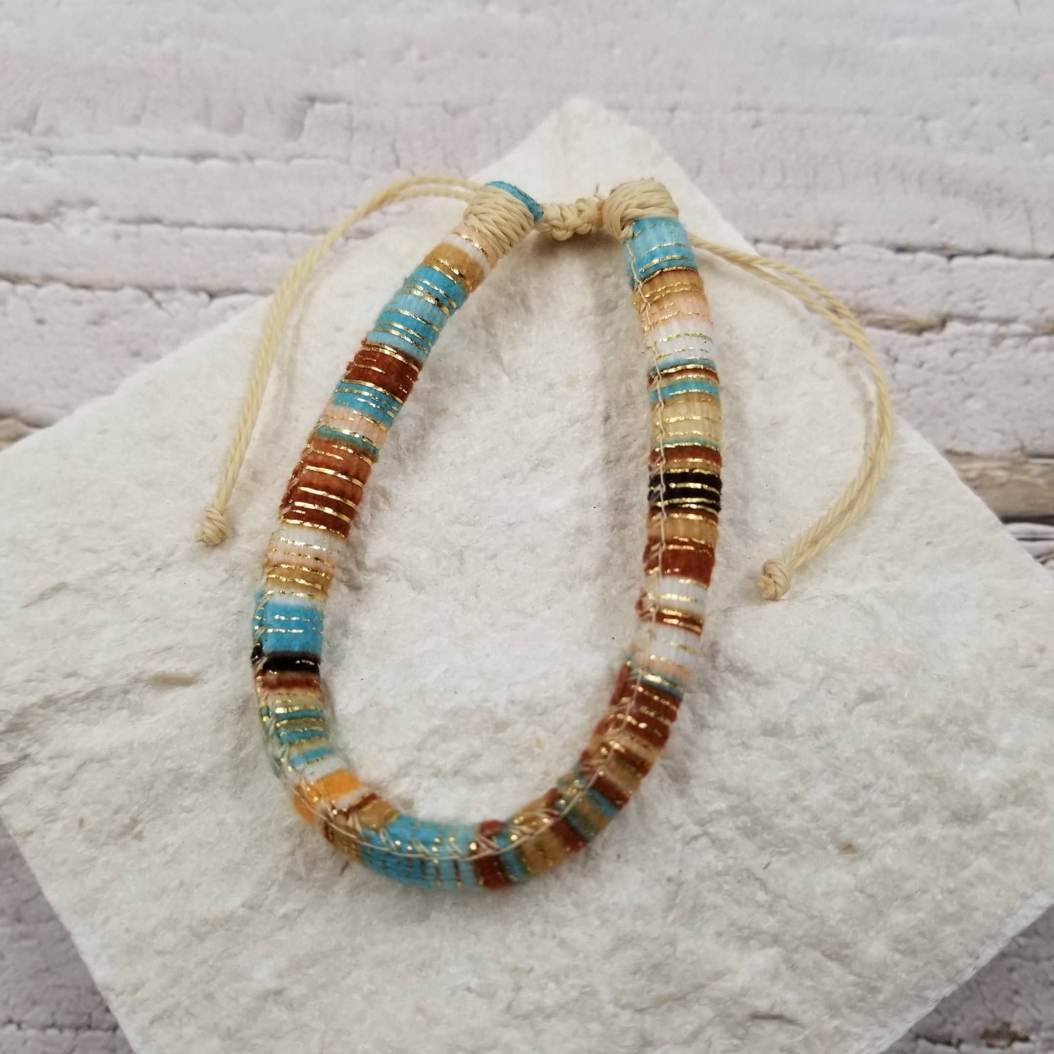 Treasure Wholesale - Wholesale Woven/Braided Bracelet - Boho Gold Wire Circle Friendship Bracelet4