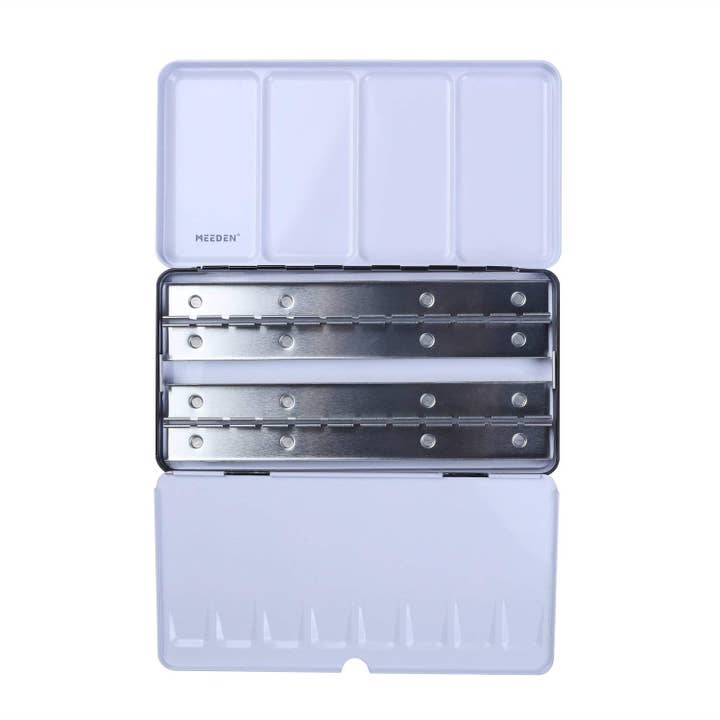 Pintar Art Supply - Wholesale Palette/Mixing Tray - MEEDEN Empty Watercolor Tin Palette, Large Travel Metal Paint Box with 52 Pcs Half Pans1