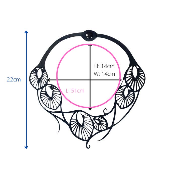 paguroupcycle – wholesale Bib necklace – Leaf Art Nouveau Inner Tube Necklace3