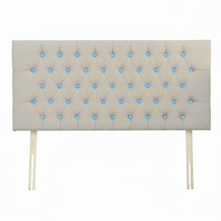 Cabecero doble tapizado de lino con botones de contraste. para venta al por mayor de thestudioUP