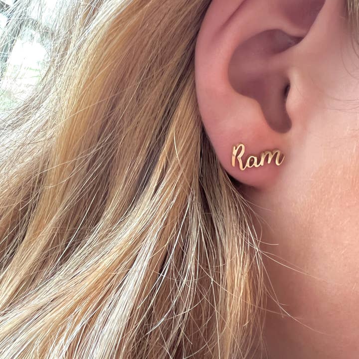 Steele Sloan Designs - Wholesale Stud/Post Earrings - Ram Mom Earrings - Go Rams! Gift for Mom, Cute Gift Rams1