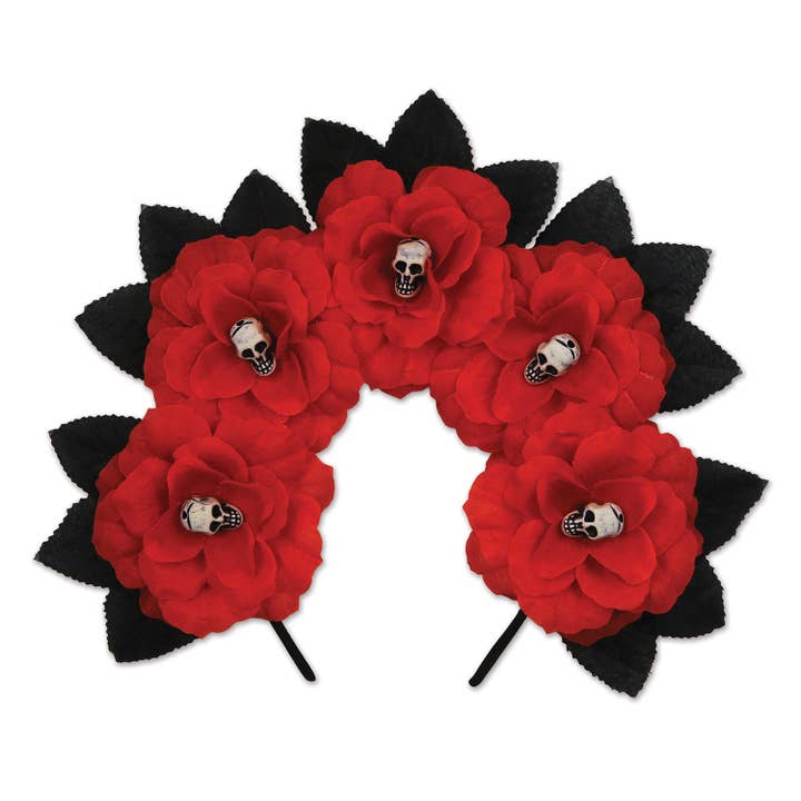 Beistle - Wholesale Costume - Unisex - Day Of The Dead Red Floral Headband