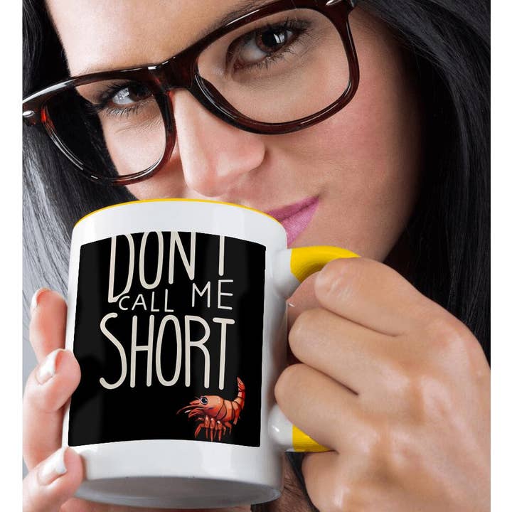 3dRose - Wholesale Coffee Mug - 3dRose, Cute Funny Shrimp says Don’t call me short Pun, Mug1