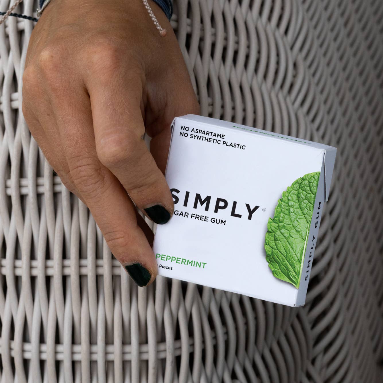 Simply Gum - Wholesale Chewing gum - Sugar Free Peppermint Gum - Natural + Plastic-Free | 12 Pack