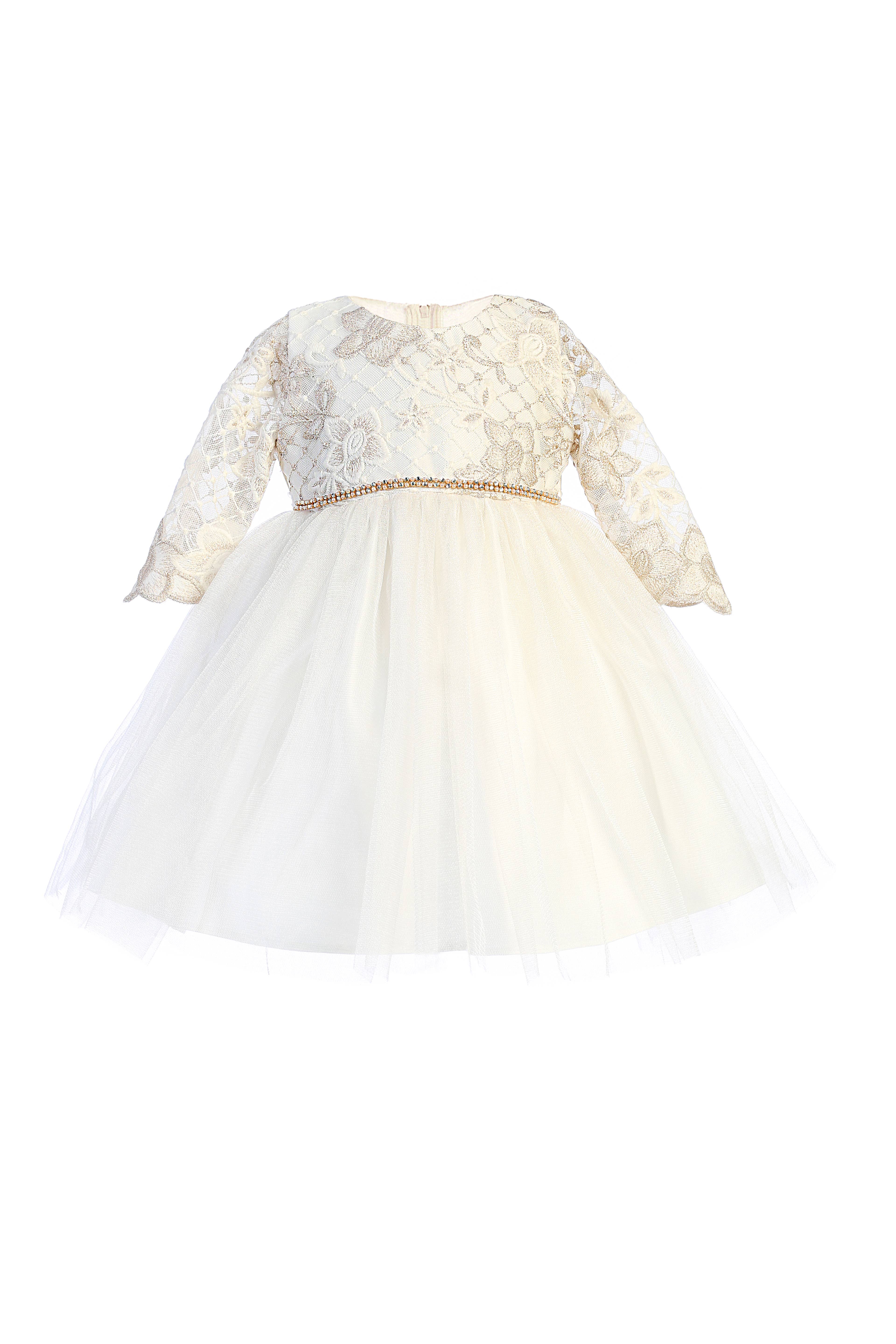 Sweet Kids, Inc. – wholesale Dress – Kids – SK871 - lattice embroidered lace with satin & crystal tulle4