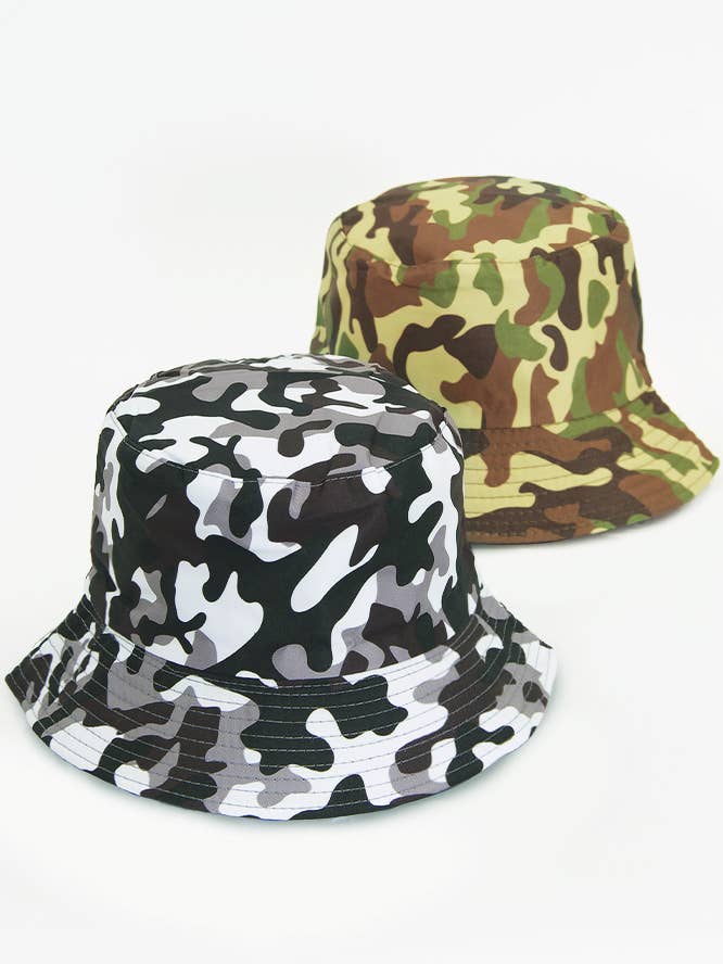 CAMO Print Bucket Hat for wholesale by Hana