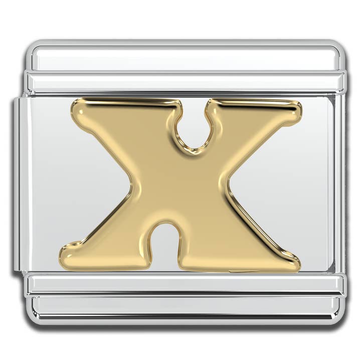 Natalia - Wholesale Individual Charm/Pendant - Italian Charm Letters A-Z - 9mm Gold Bracelet Charms20