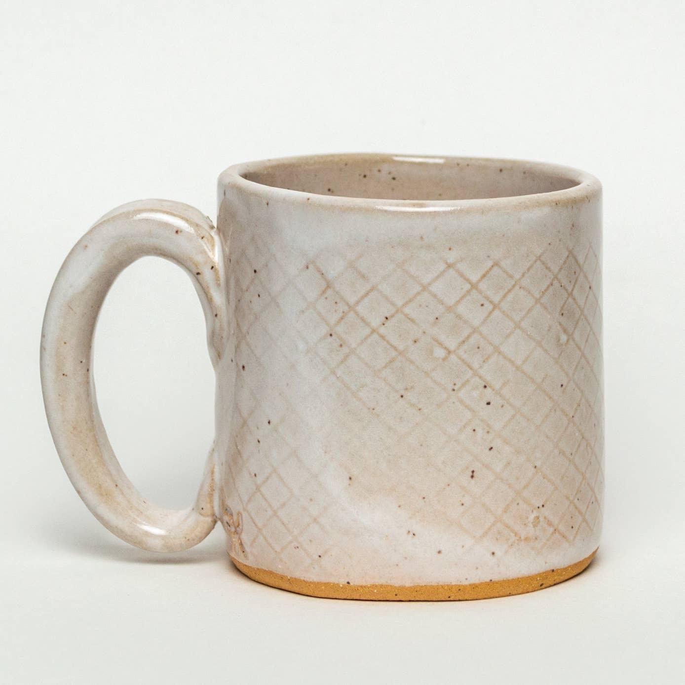 White Squirrel Clayworks - Wholesale Coffee Mug - Cardinal Design Handmade, in Ohio, Ceramic White 10oz1