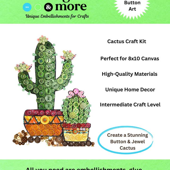 Cactus Canvas DIY Craft Kit for wholesale by Buttons Galore & More