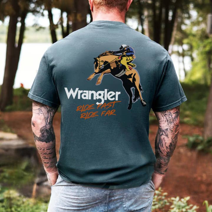 Clover + Cotton Co - Wholesale Screen Printed T-Shirt - Men's - Wranglin' Cowboy Tees7