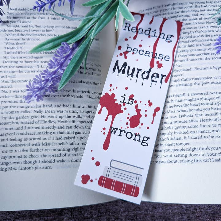 Because Murder is Wrong Bookmark for wholesale by The Book Nerd Fox