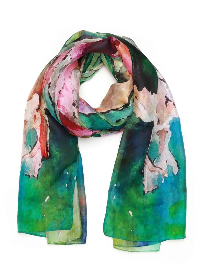 Floral 100% Silk Designer Scarf for wholesale by Namaskar Australia