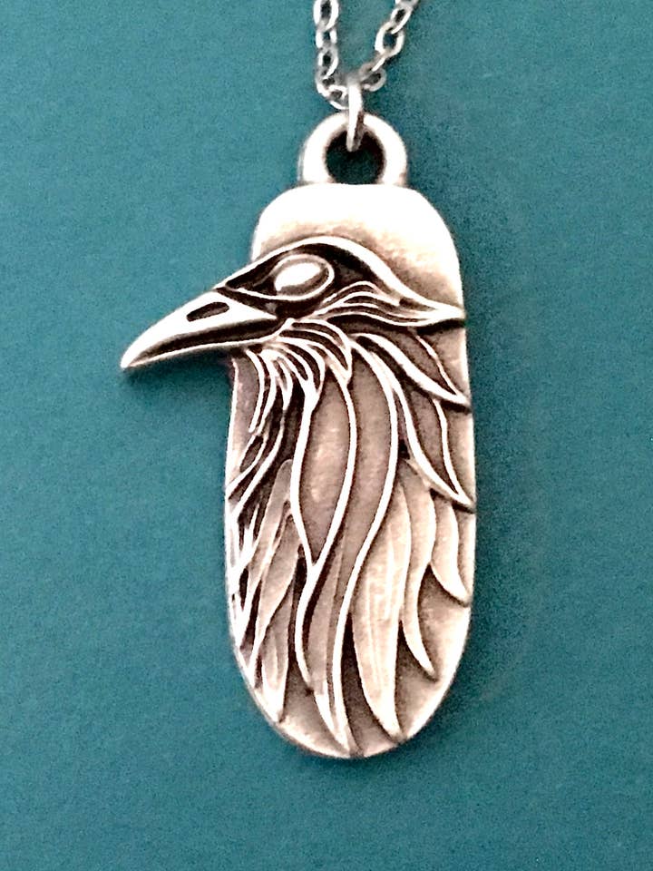 Collier Corbeau Argenté pour la vente par Dreamspirit