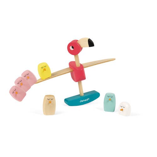 Janod - Wholesale Wood Toy - Kids - Zigolos - Balancing Game - Flamingo