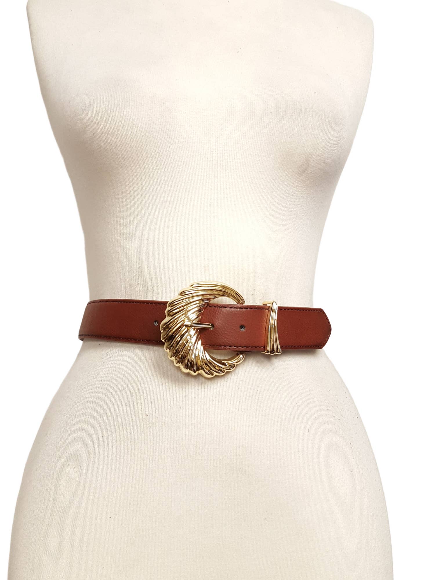 Axesoria West – wholesale Belt – Women's – Shiny Gold Buckle and Loop Belt2