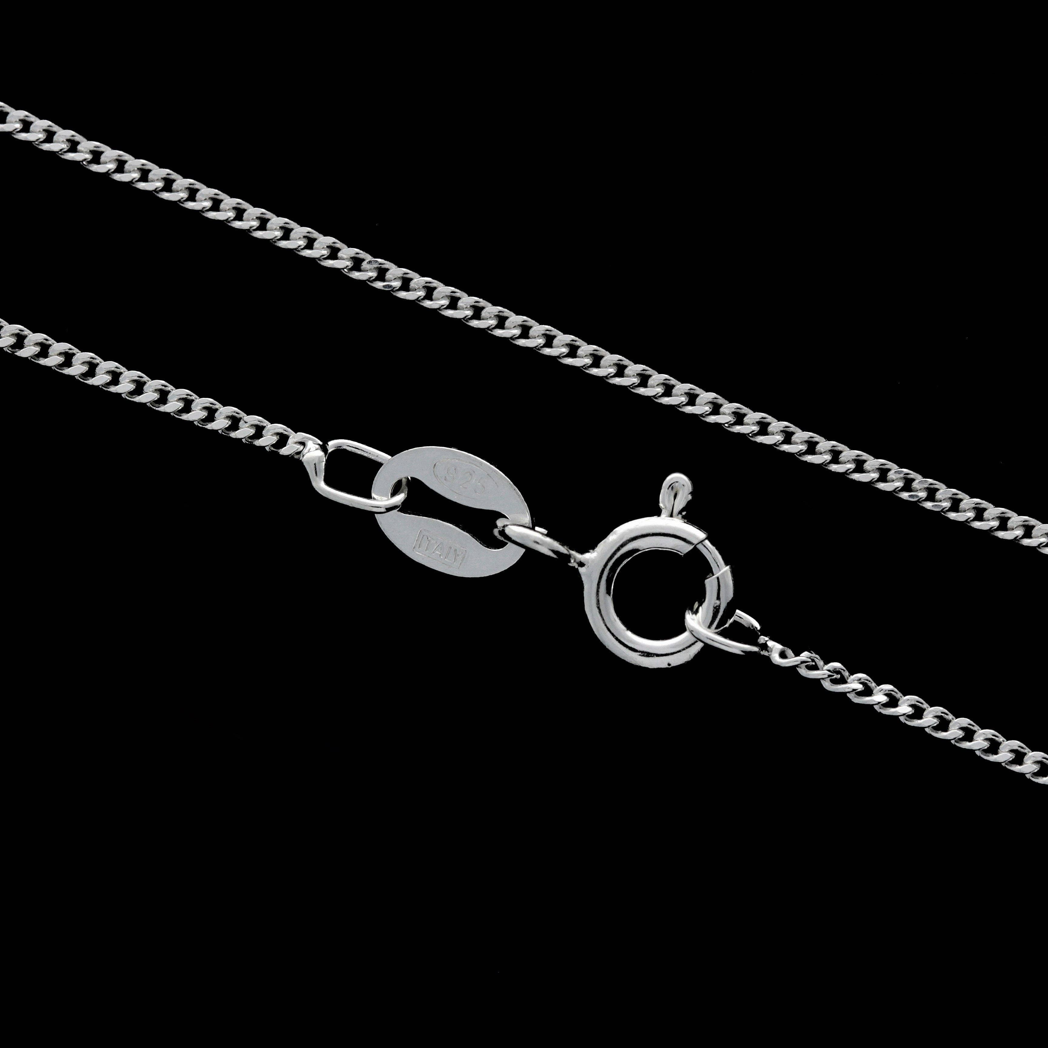 SilverAmber Jewellery - Wholesale Link & Chain Necklace - Made in Italy - 925 Sterling Silver Delicate Diamond Cut 1.1 mm chain - GCH0095