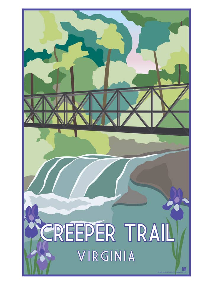 Virginia Creeper Trail Frühling Natur Reise Druck 11 x 17 für den Großhandel von Shell Creek Sellers