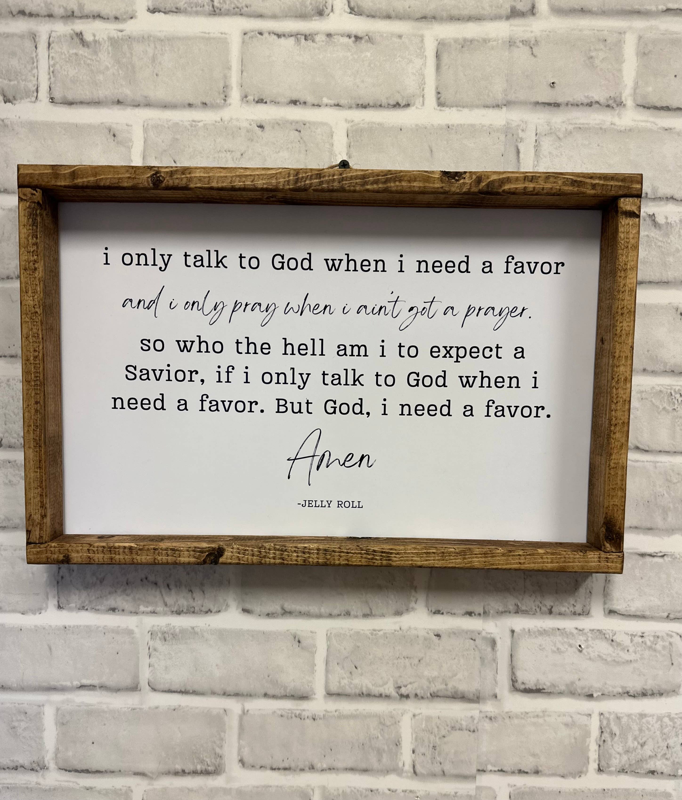 Buckeye Craft Co. - Vente Pancarte - Signe lyrique de la chanson I Need A Favor2