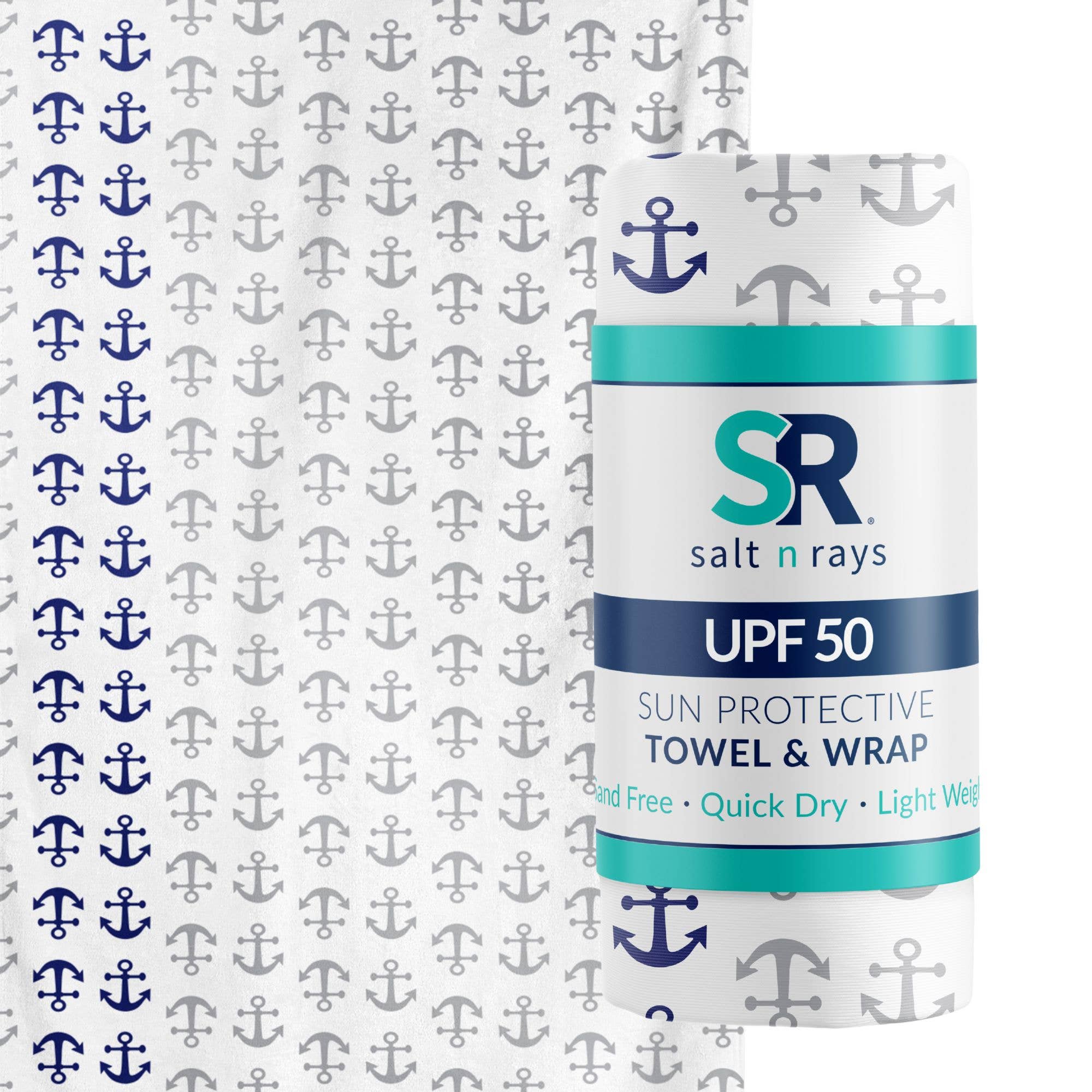 Salt n Rays - Wholesale Beach Towel - UPF 50 Beach Towel/Wrap  - Anchors Away1