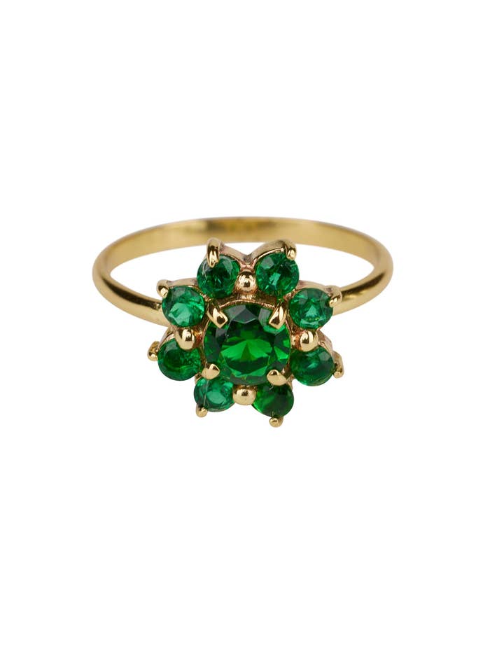 Bagues - Marguerite verte - Laiton pour la vente par XZOTA