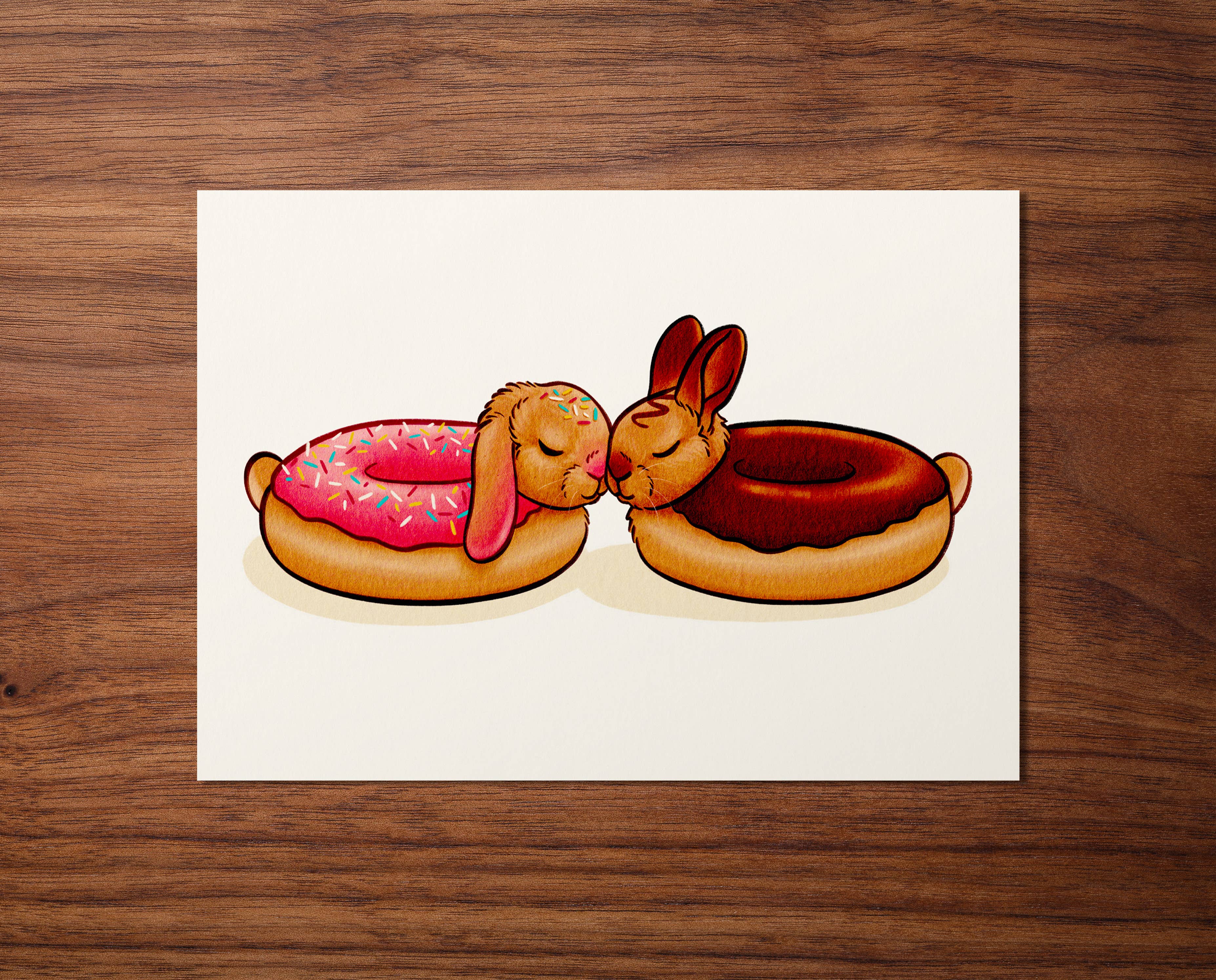 Firlefanz Design - Vente Cartes postales - Cartes postales « Pastry Bunnies 2 » – illustrations à la main au format A60