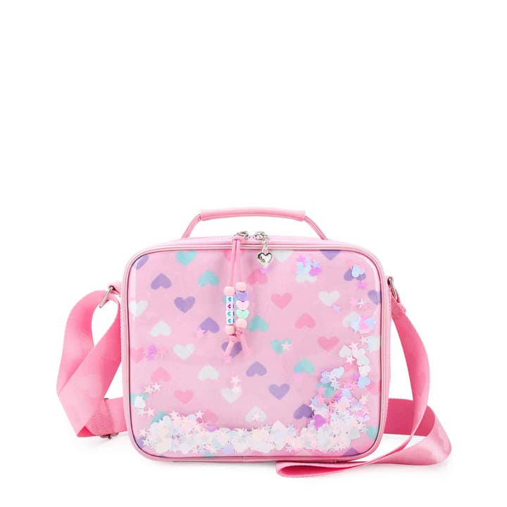 OMG Accessories - Wholesale Lunch Bag/Box - Kids - Confetti Heart Printed Lunch Bag
