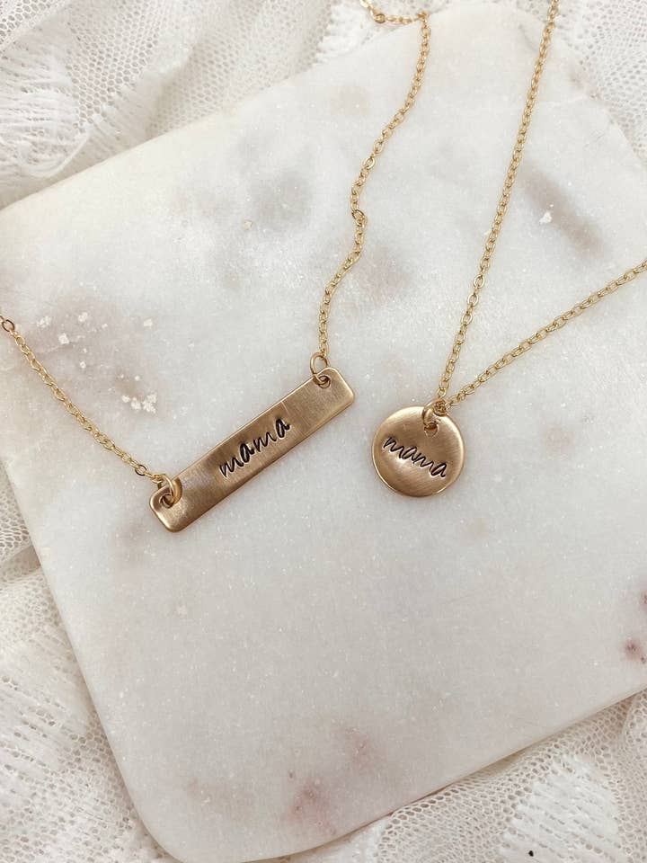 Mama Circle Disc Necklace for wholesale by Made by Adelaide