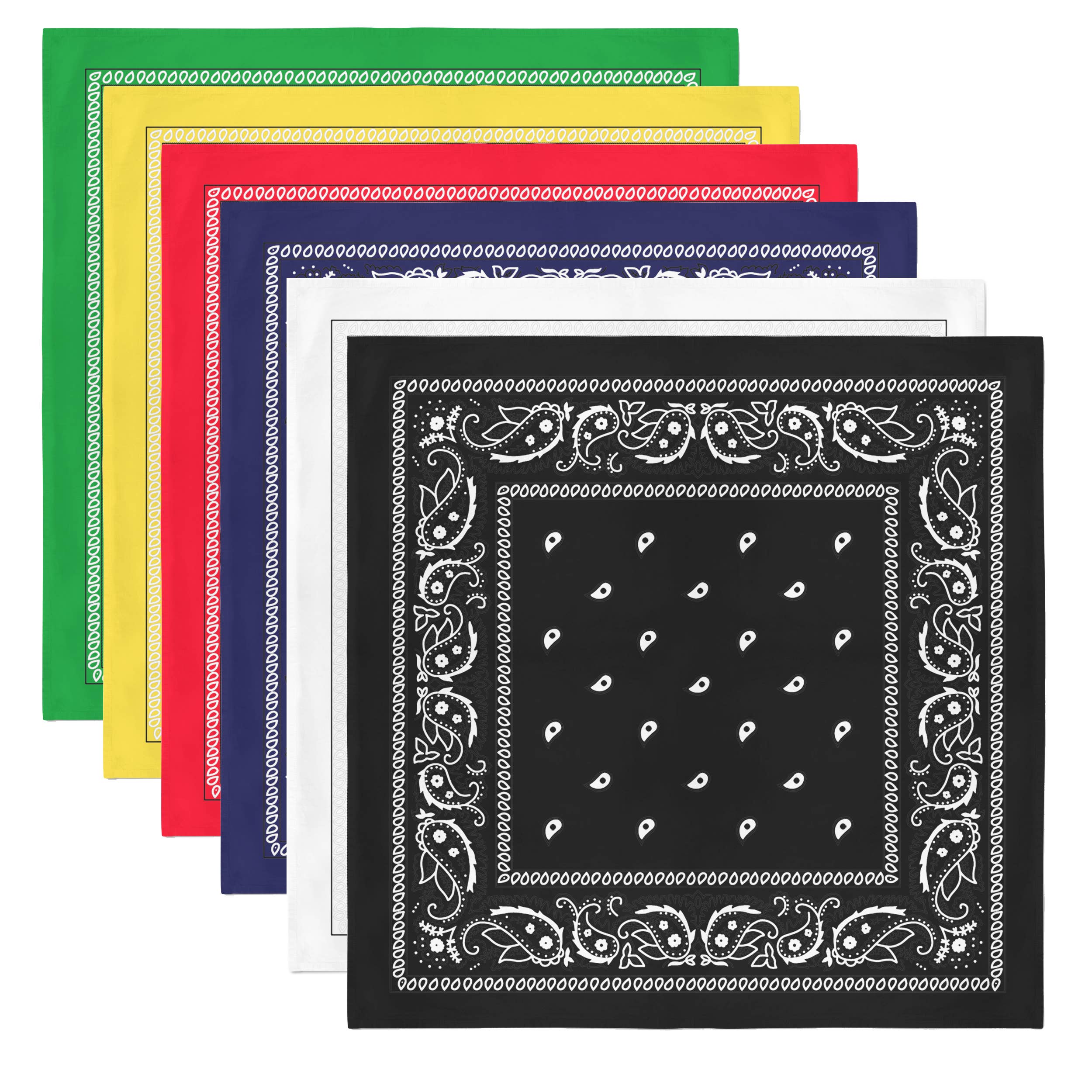 Bandanas Wholesale – Bandana - Unissexo por atacado – Pacote com 12 bandanas de algodão paisley - 56 cm19
