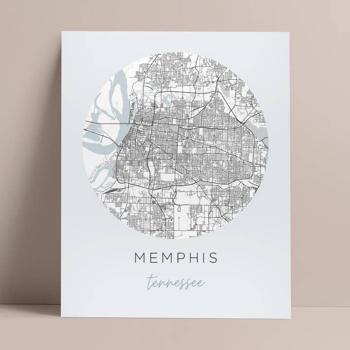 Memphis, Tennessee Map Poster for wholesale by Backstory Map Co.