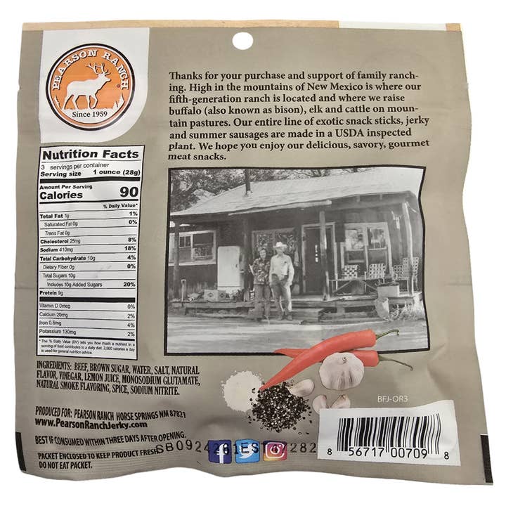 Pearson Ranch Elk & Bison Jerky - Wholesale Jerky - Beef Jerky - Cowboy Original 1