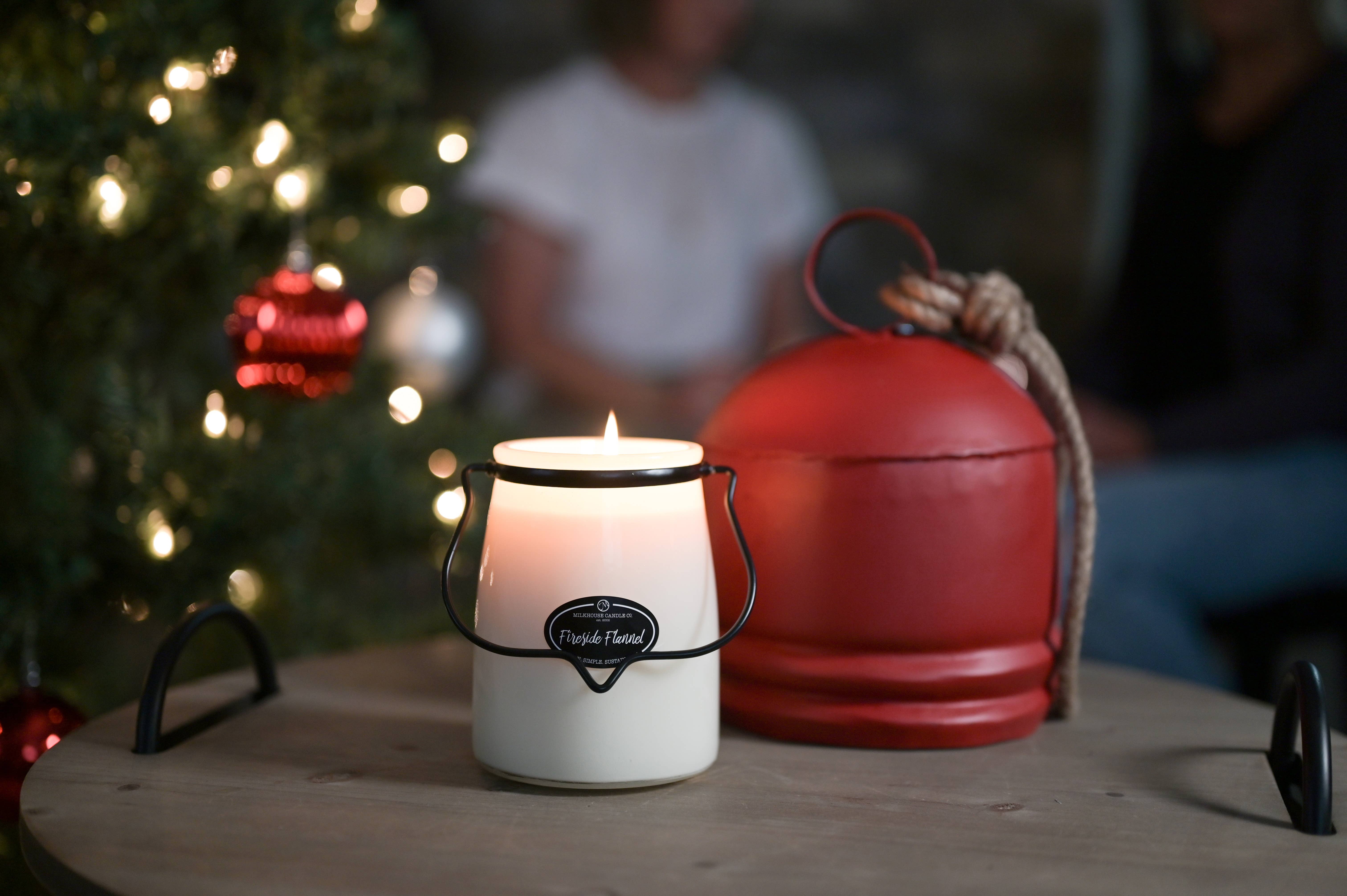 Milkhouse Candle Company - Wholesale Jar/Filled Candle - 22 oz Butter Jar Candle: Fireside Flannel1