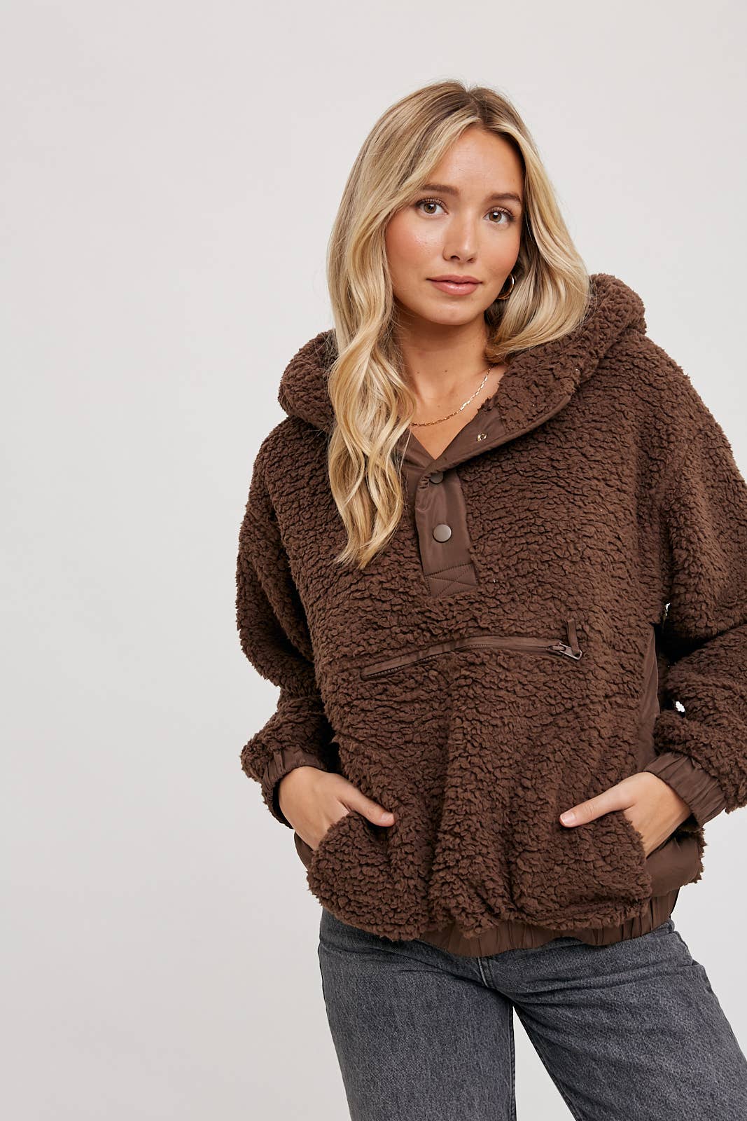 Bluivy – wholesale Hoodie - Dam – Sherpa-huvtröja med pulloverdesign3