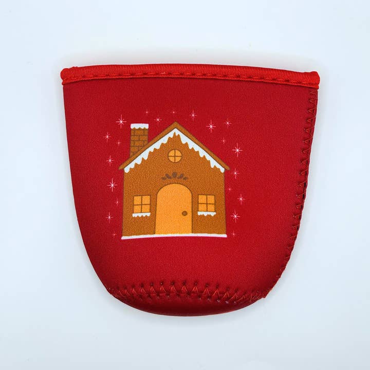 Sun and Mind Co. - Wholesale Drink Huggers & Koozies - Holiday Gingerbread House Iced Coffee Drink Sleeve1