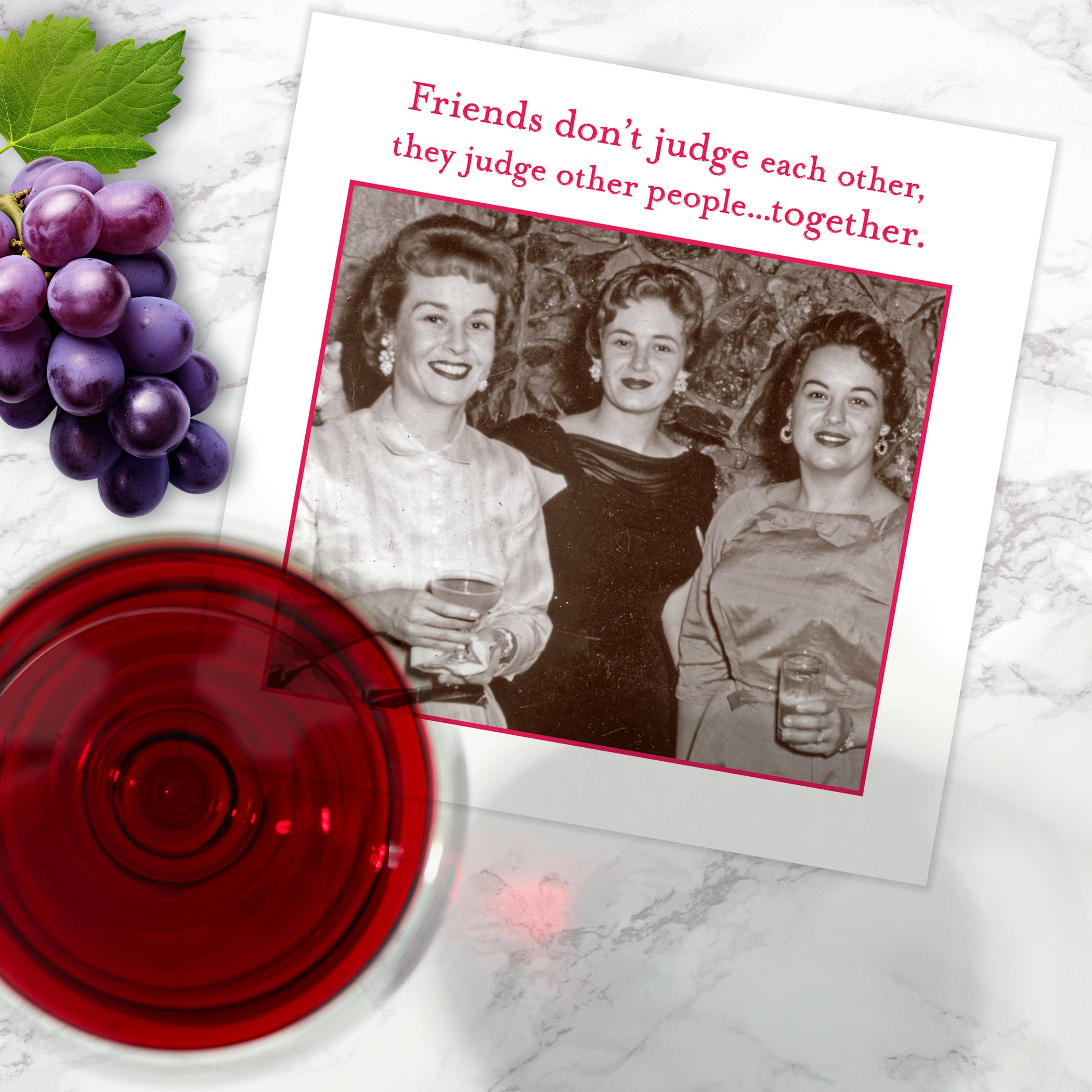 Shannon Martin Design - Wholesale Disposable Napkin - Friends Don't Judge Beverage Napkin2