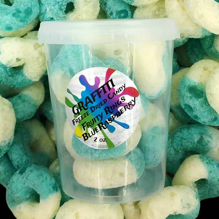 Fruity Rings - Blå Hindbær Frysetørret Slik for engroshandel hos Graffiti Snacks LLC