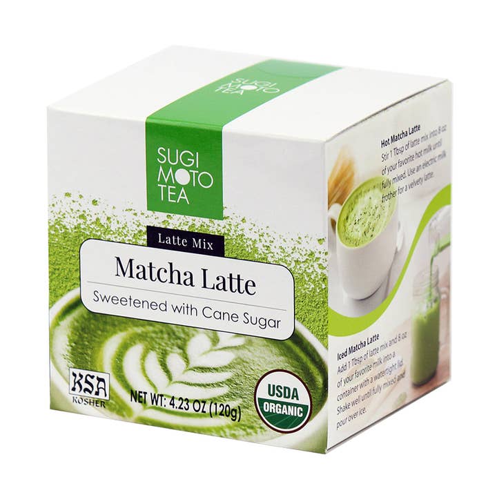 Organic Matcha Latte Mix 4.23oz (120g) Box for wholesale by Sugimoto Tea Company