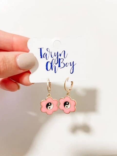 Ying Yang Flower Earrings for wholesale by TarynOhBoy