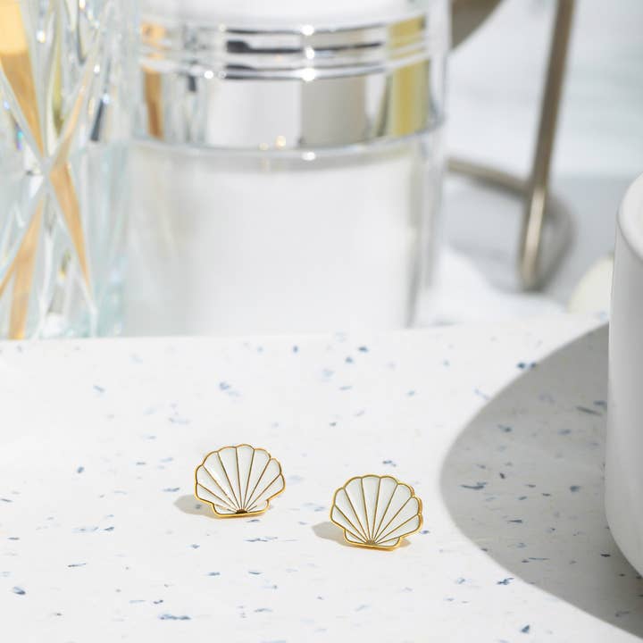 Megan Wilson Jewelry - West Coast - Wholesale Stud/Post Earrings - Seashell Stud Earrings | Gold Jewelry | Christmas Gift0