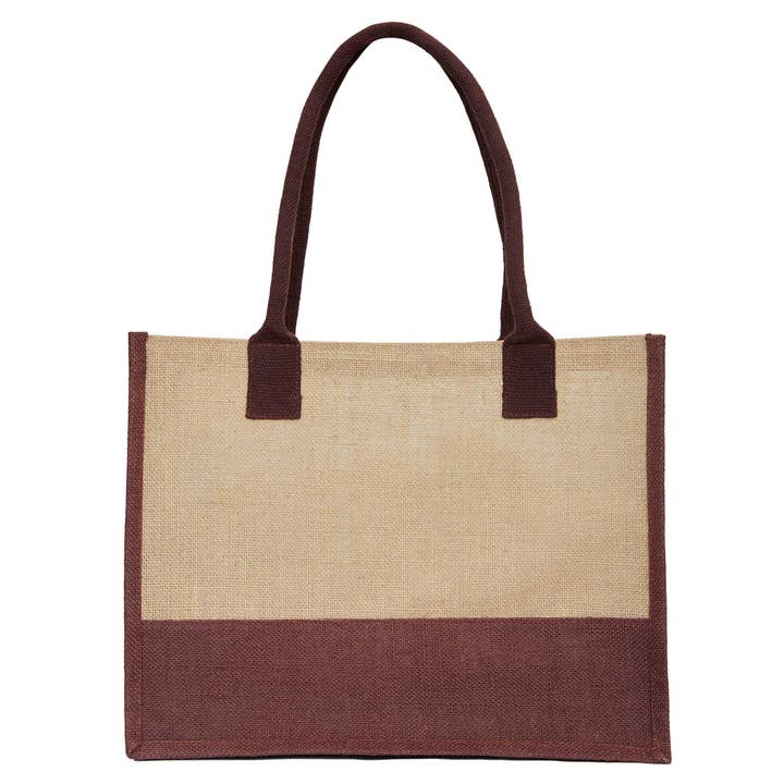 ecojutebags – wholesale Bärkasse - Unisex – 4 Juteväskor – Mörkröd, Rosa, Grön & Orange – 16x12x8