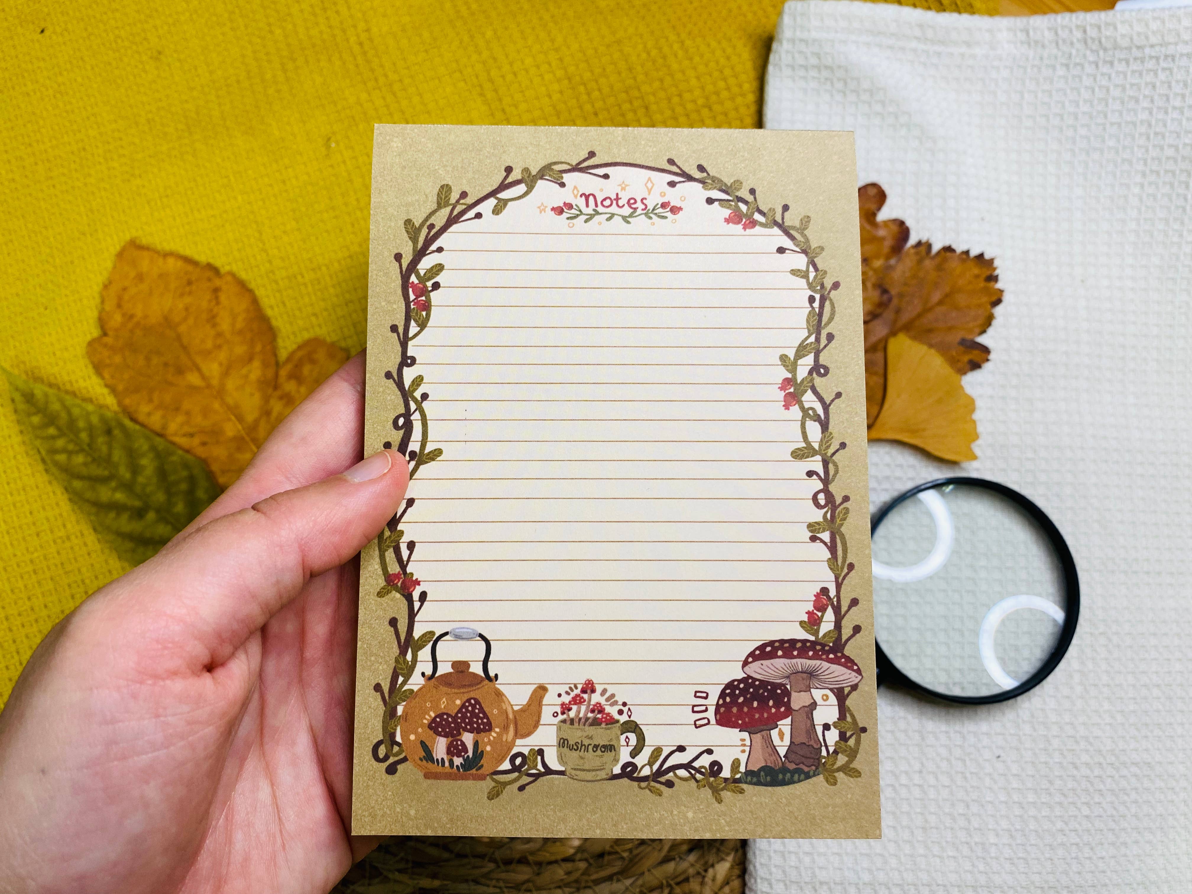 Split Moon Studios - Wholesale Notepad - NEW* Vintage Mushroom Notepad A6 To-Do List6