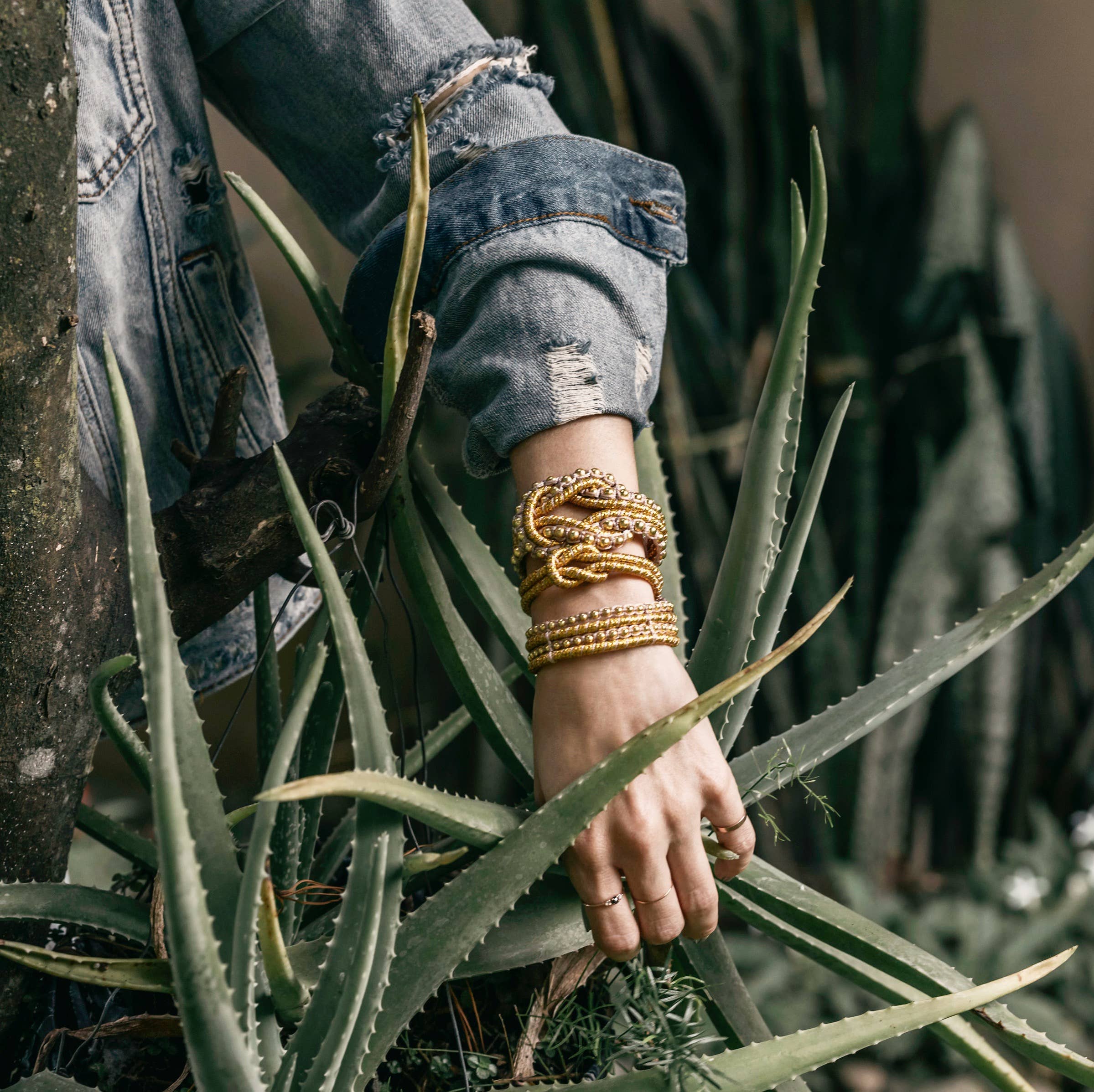 SEQUENCE APPAREL LLC - Wholesale Woven/Braided Bracelet - Open Knot Bracelet - Gold1